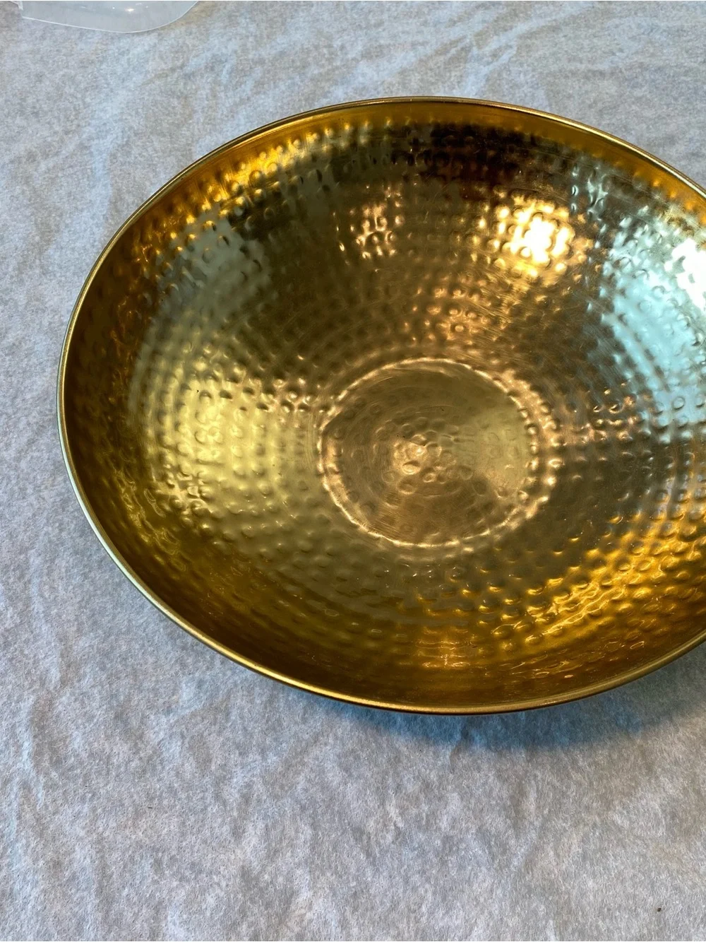 Hammered Metal Decorative Bowl in Luminous Gold